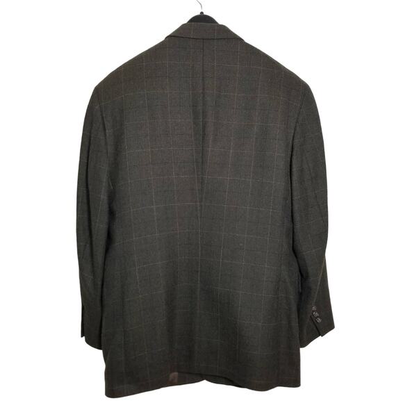 Jos A Bank Windowpane Check Blazer Wool Alpaca Sports Coat Size 40S Short Brown - Picture 2 of 8